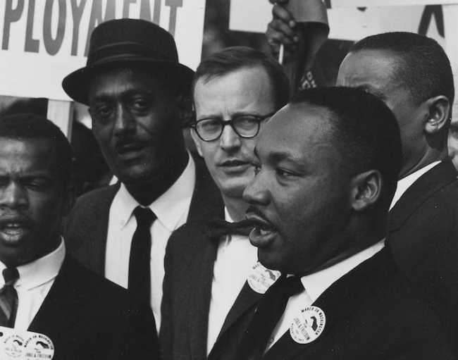 Dr. Martin Luther King Jr. at a civil rights march on Washington D.C. in 1963