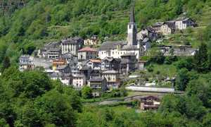 Panorama. Castiglione village in Calasca Castiglione Italy