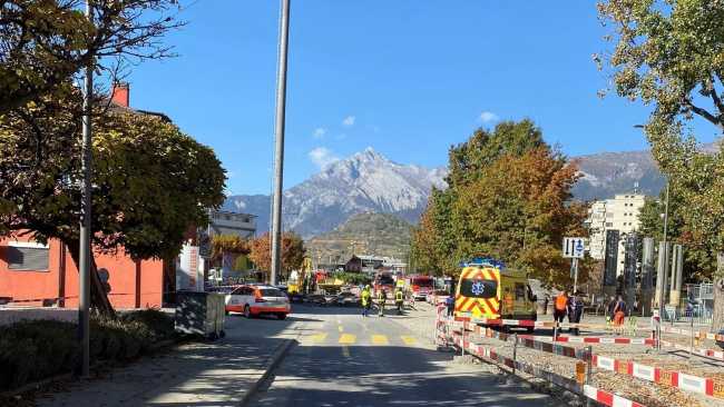 Sion accident de chantier 18.10.2022 Photo Police cantonale valaisanne