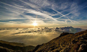 alba sole montegna cielo