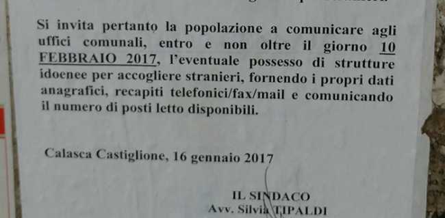 calasca avviso sindaco profughi