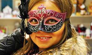 corta carnevale ragazza maschera