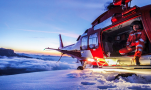 elicottero rega neve notte