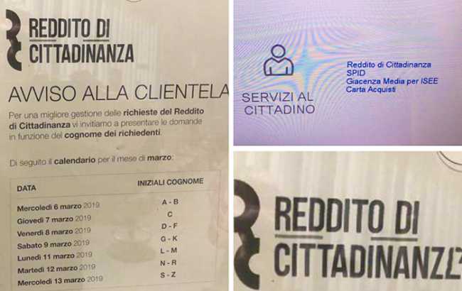reddito cittadinanza mix 19 cartelli