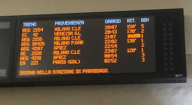 ritardo treno nov 18