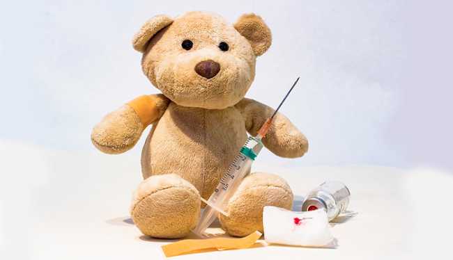 siringa peluche bambino