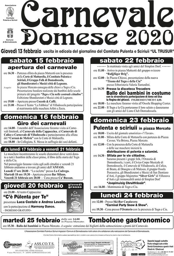 Programma 2020 carnevale