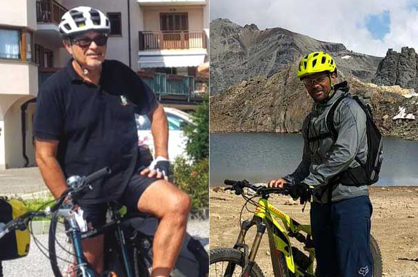 FOTO CRISTIANO BILUCAGLIA ED EDI RIGHI IN VIAGGIO IN BICICLETTA