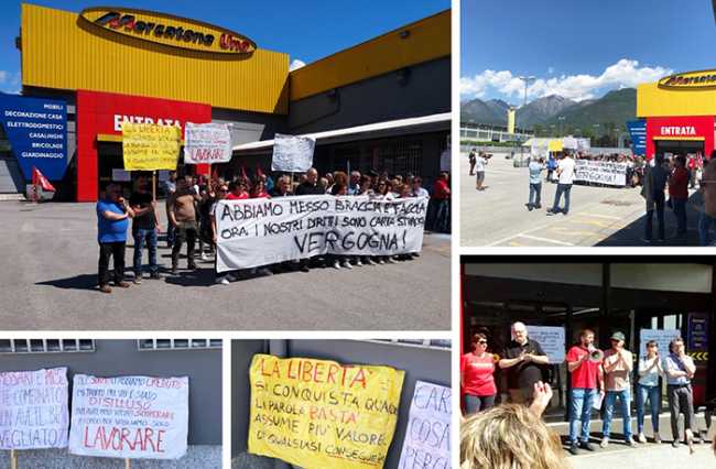 mercatone lavoratori protesta