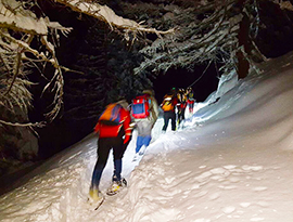 b soccorso neve ciaspole
