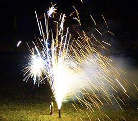 corta scintille artificio fuochi